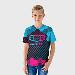 Футболка детская Geely - neon gradient, цвет: 3D-принт — фото 2