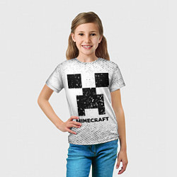 Футболка детская Minecraft с потертостями на светлом фоне, цвет: 3D-принт — фото 2