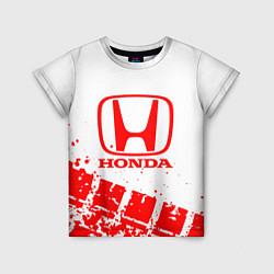 Футболка детская Honda - красный след шины, цвет: 3D-принт