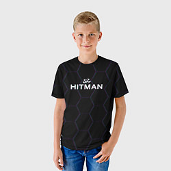 Футболка детская Hitman соты неон, цвет: 3D-принт — фото 2