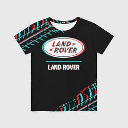 Футболка детская Значок Land Rover в стиле glitch на темном фоне, цвет: 3D-принт