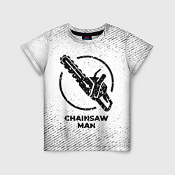 Футболка детская Chainsaw Man с потертостями на светлом фоне, цвет: 3D-принт