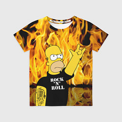 Футболка детская Homer Simpson - Rock n Roll!, цвет: 3D-принт