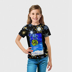 Футболка детская Новый год ёлочный шар, цвет: 3D-принт — фото 2