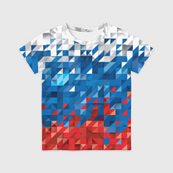 Футболка детская Полигональный флаг России!, цвет: 3D-принт