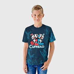 Футболка детская Cuphead синий огонь, цвет: 3D-принт — фото 2