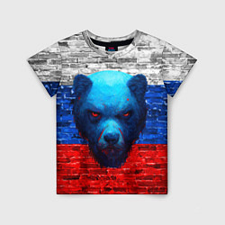Футболка детская Русский медведь арт, цвет: 3D-принт