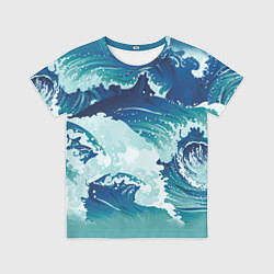 Футболка детская Несущиеся морские волны, цвет: 3D-принт