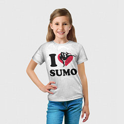 Футболка детская I love sumo fighter, цвет: 3D-принт — фото 2
