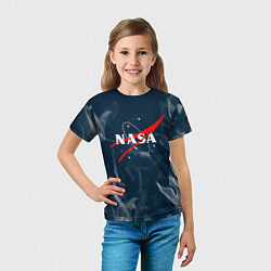 Футболка детская Nasa пламя, цвет: 3D-принт — фото 2
