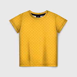 Футболка детская Желтые связанные узоры, цвет: 3D-принт
