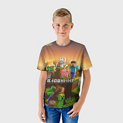 Футболка детская Владимир Minecraft, цвет: 3D-принт — фото 2