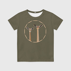 Футболка детская Пара жирафовых газелей геренук, цвет: 3D-принт