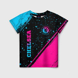 Футболка детская Chelsea - neon gradient: надпись, символ, цвет: 3D-принт