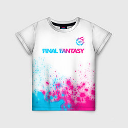 Футболка детская Final Fantasy neon gradient style: символ сверху, цвет: 3D-принт