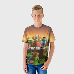 Футболка детская Евгений Minecraft, цвет: 3D-принт — фото 2