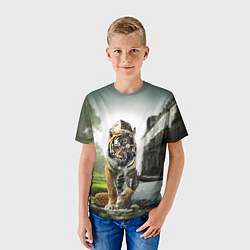 Футболка детская Кибернетический тигр, цвет: 3D-принт — фото 2