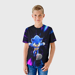 Футболка детская Sonic running, цвет: 3D-принт — фото 2