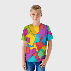 Футболка детская Фон из разноцветных кубиков, цвет: 3D-принт — фото 2