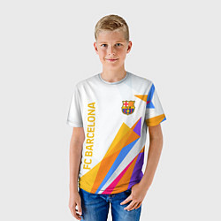 Футболка детская Barcelona абстракция цветные геометрии, цвет: 3D-принт — фото 2