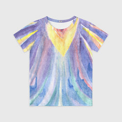 Футболка детская Акварельная абстракция перья Жар-птицы, цвет: 3D-принт
