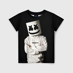 Футболка детская Marshmello на чёрном фоне, цвет: 3D-принт