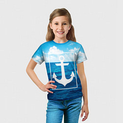 Футболка детская Anchor - marine theme, цвет: 3D-принт — фото 2