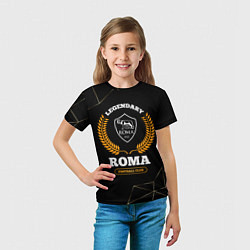 Футболка детская Лого Roma и надпись legendary football club на тем, цвет: 3D-принт — фото 2