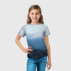 Футболка детская Кавказские горы, цвет: 3D-принт — фото 2