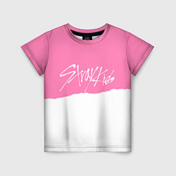 Футболка детская Stray Kids pink and white, цвет: 3D-принт