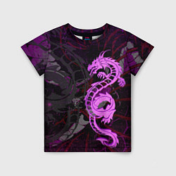 Детская футболка Неоновый дракон purple dragon