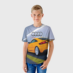 Футболка детская Audi TT мчится в тоннеле, цвет: 3D-принт — фото 2