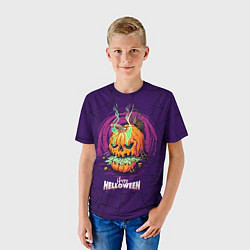Футболка детская Злобная тыква Хэллоуин, цвет: 3D-принт — фото 2