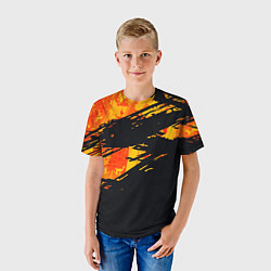 Футболка детская Orange and black, цвет: 3D-принт — фото 2