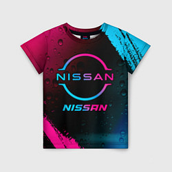 Футболка детская Nissan - neon gradient, цвет: 3D-принт