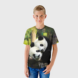 Футболка детская Влюблённые панды, цвет: 3D-принт — фото 2