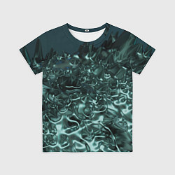 Футболка детская Абстрактный голубой жидкий металл, цвет: 3D-принт