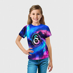 Футболка детская Galatasaray неоновый космос, цвет: 3D-принт — фото 2