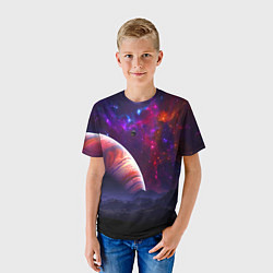 Футболка детская Бесконечное космическое пространство - Планета, цвет: 3D-принт — фото 2