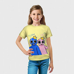 Футболка детская Радужные друзья: Синий и Розовая, цвет: 3D-принт — фото 2