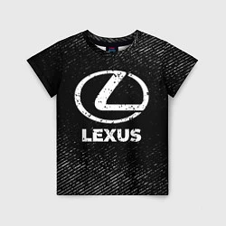 Футболка детская Lexus с потертостями на темном фоне, цвет: 3D-принт