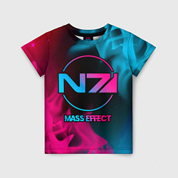 Футболка детская Mass Effect - neon gradient, цвет: 3D-принт