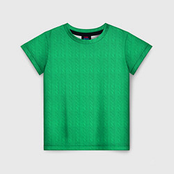 Футболка детская Зеленый вязаный свитер, цвет: 3D-принт