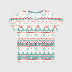 Футболка детская Новогодний свитер, но без оленей, цвет: 3D-принт