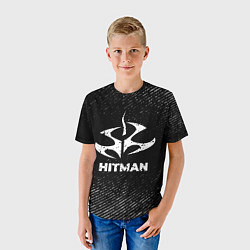 Футболка детская Hitman с потертостями на темном фоне, цвет: 3D-принт — фото 2
