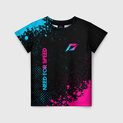 Футболка детская Need for Speed - neon gradient: надпись, символ, цвет: 3D-принт