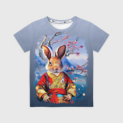 Футболка детская Кролик в китайском халате, цвет: 3D-принт
