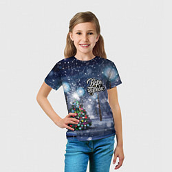Футболка детская Новогодняя ёлочка, цвет: 3D-принт — фото 2