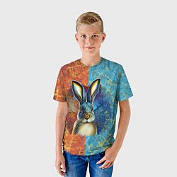 Футболка детская Огненный новогодний кролик, цвет: 3D-принт — фото 2