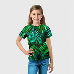 Футболка детская Тропические растения - текстура, цвет: 3D-принт — фото 2